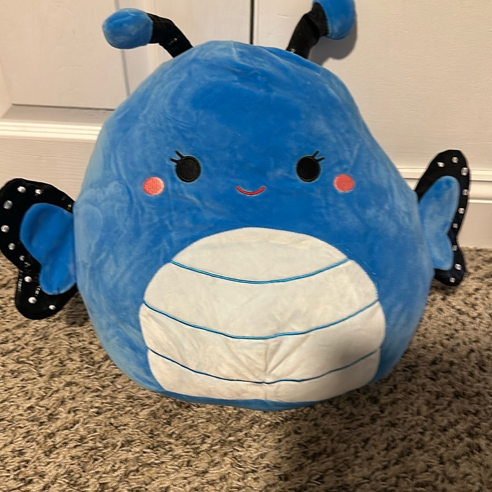 Squishmallow Large 14” Waverly Blue Butterfly Stuffed Plush (no tag)